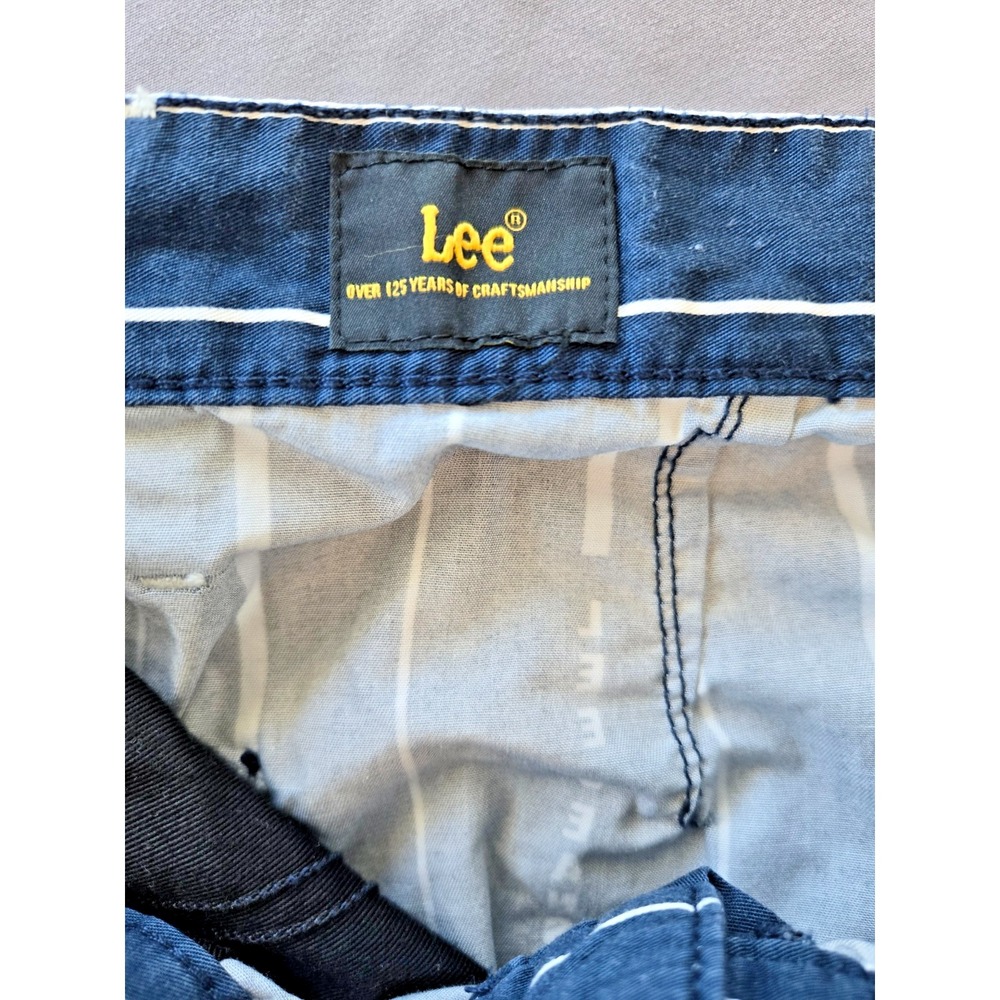 Lee Bermuda Shorts Striped Nave Blue W31 90s Retro Old Money Minimalist - Picture 10 of 16